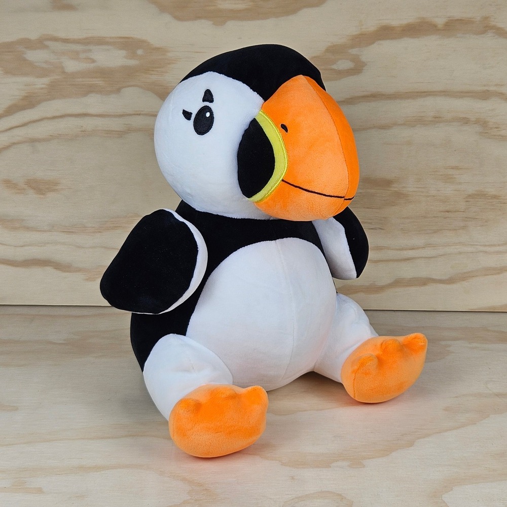 Fiesta Huggy Huggables Puffin Plush Stuffed Animal 12 Inch A11654 Black White